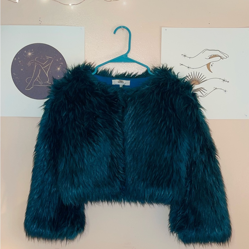 Furry Shag Green Cropped Women’s XS Jacket